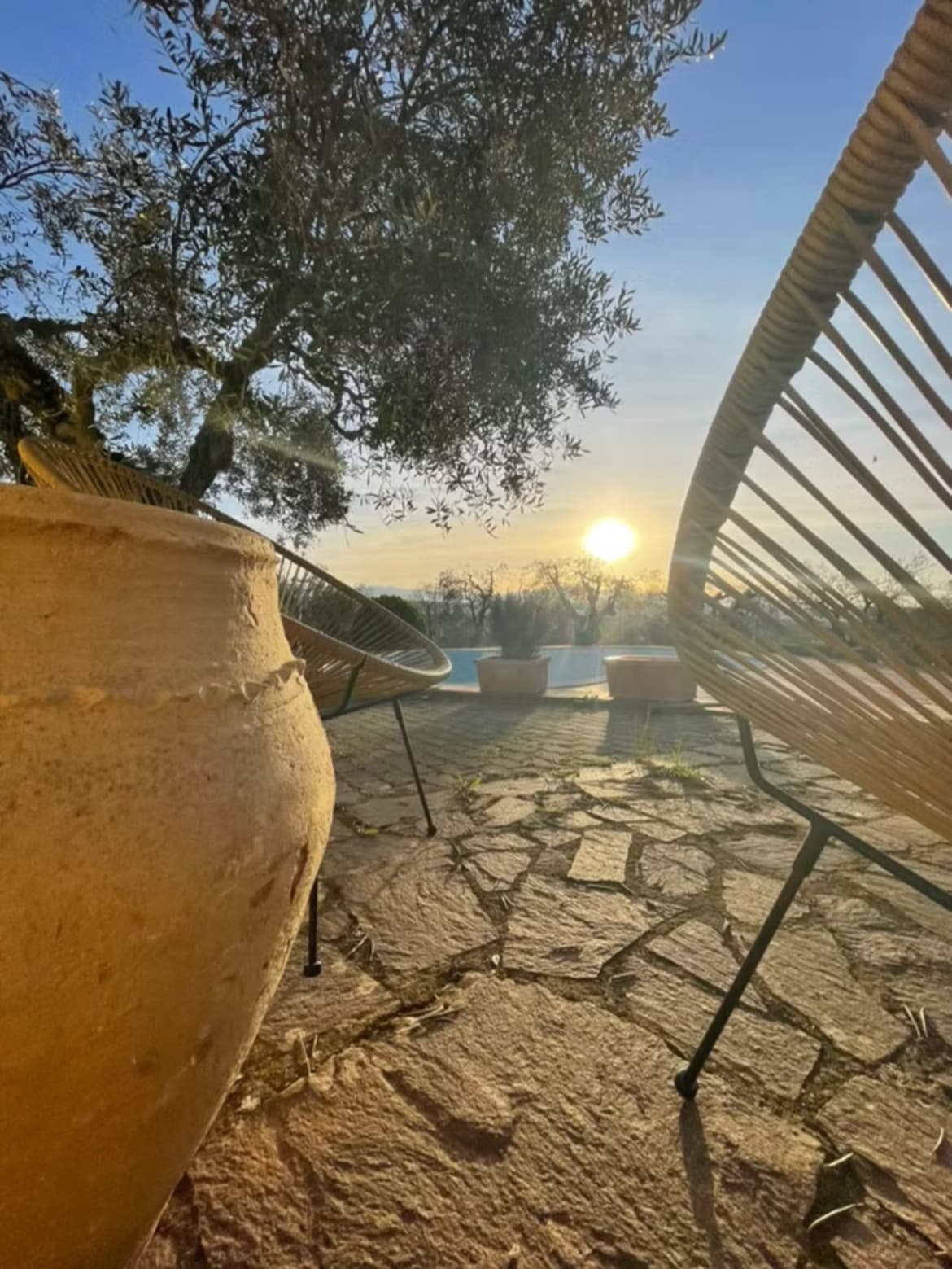 La Melea in der Toskana bei Sonnenuntergang